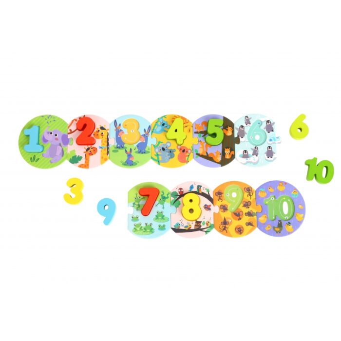 TOOKY TOY Edukacyjne Puzzle Układanka Montessori Nauka Liczenia - obrazek 3