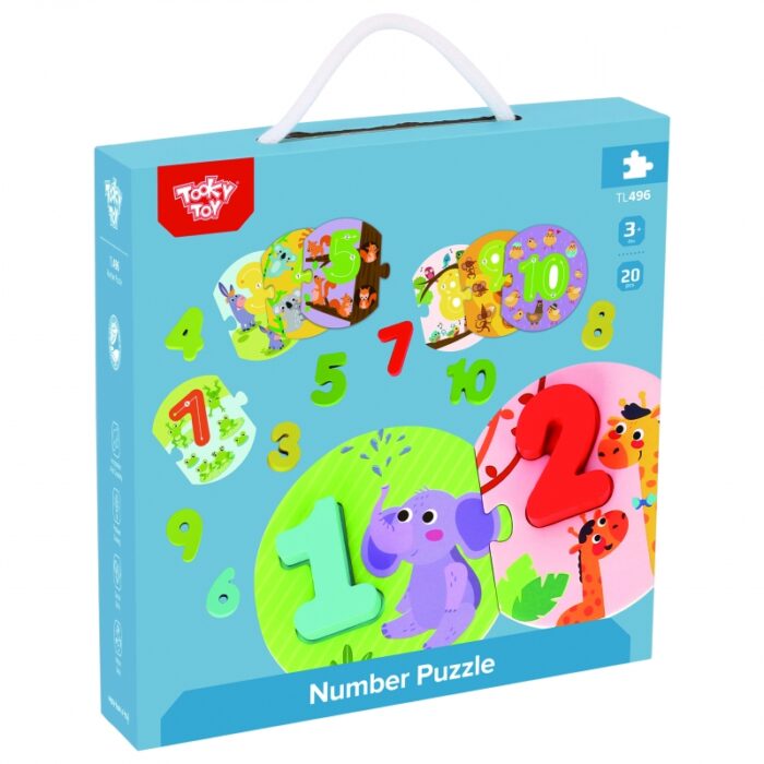 TOOKY TOY Edukacyjne Puzzle Układanka Montessori Nauka Liczenia - obrazek 5