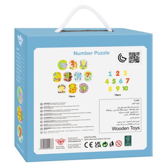 TOOKY TOY Edukacyjne Puzzle Układanka Montessori Nauka Liczenia - obrazek 6
