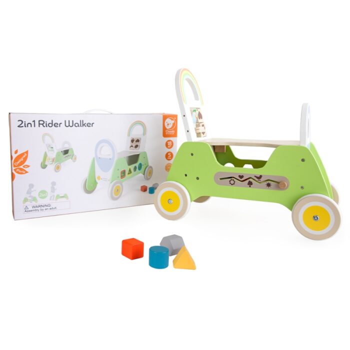 CLASSIC WORLD Drewniany Jeździk MONTESSORI Pchacz 2w1 - obrazek 5