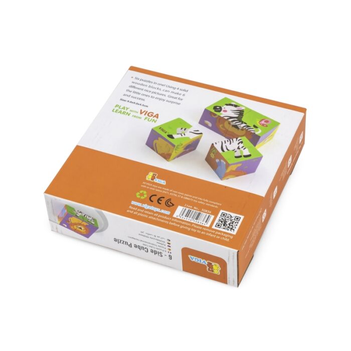 Viga Drewniana układanka Zoo Puzzle  4 klocki - obrazek 4