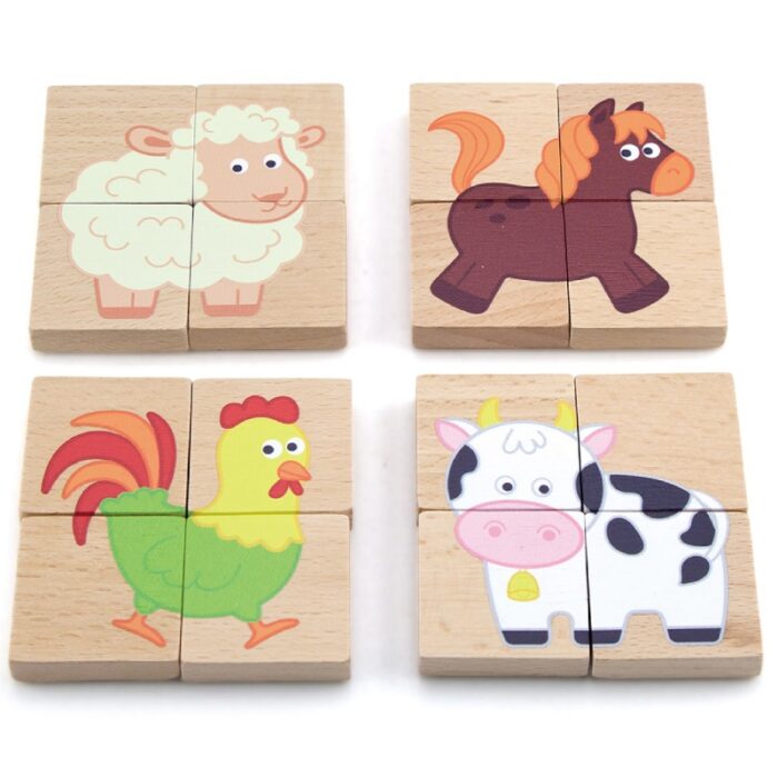 VIGA Drewniane Puzzle Magnetyczne Zwierzęta Układanka Certyfikat FSC - obrazek 4