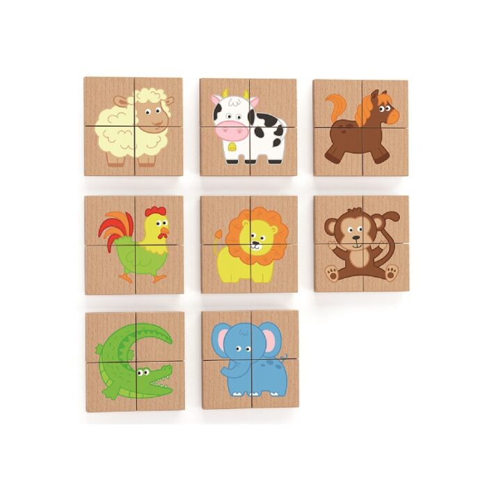 VIGA Drewniane Puzzle Magnetyczne Zwierzęta Układanka Certyfikat FSC - obrazek 6