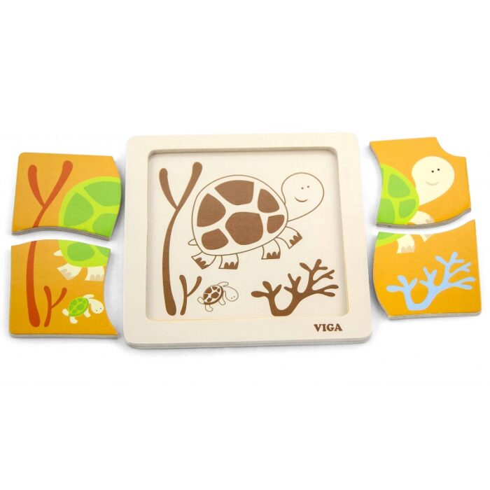 VIGA Puzzle drewniane 12 plansz po 4 puzzle w stojaku - obrazek 6