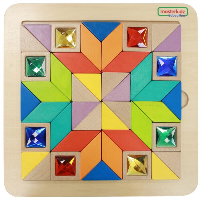MASTERKIDZ Układanka Mozaika Nauka Kolorów i Kształtów Tangram Montessori - obrazek 2