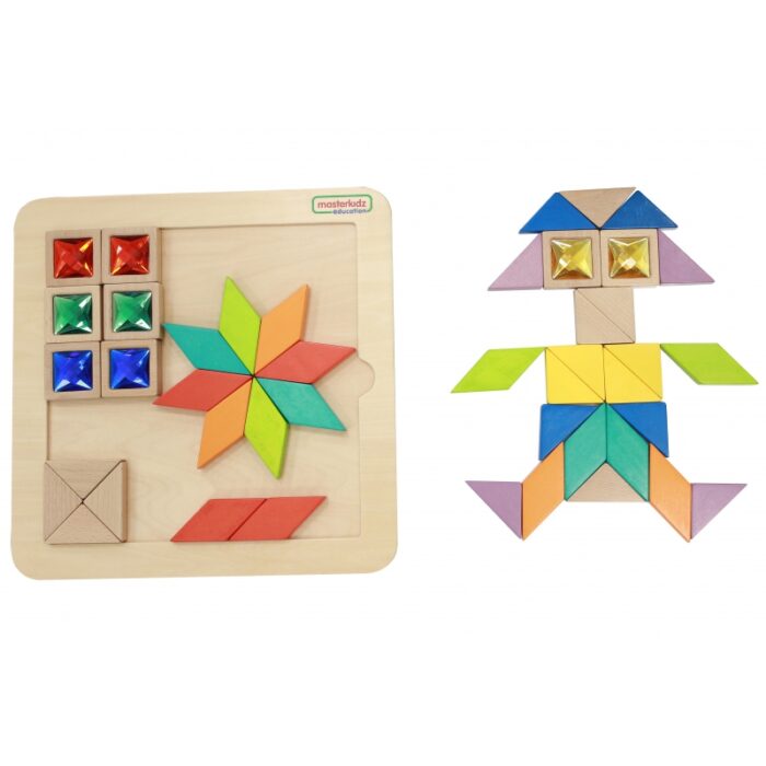 MASTERKIDZ Układanka Mozaika Nauka Kolorów i Kształtów Tangram Montessori - obrazek 3