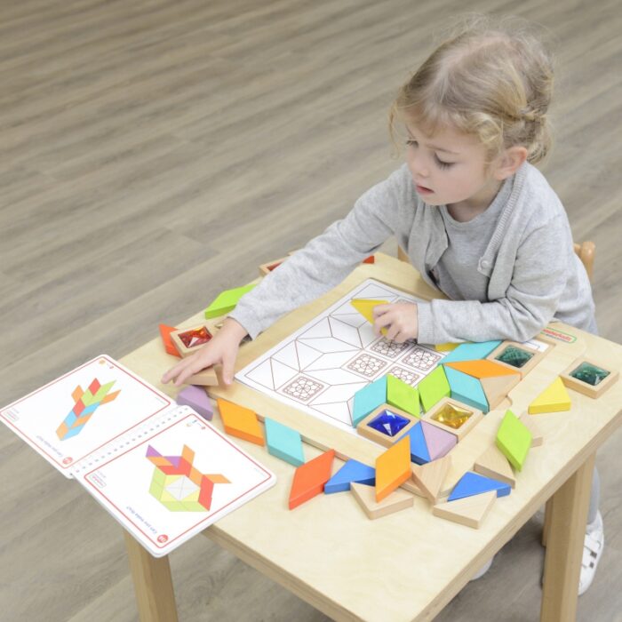 MASTERKIDZ Układanka Mozaika Nauka Kolorów i Kształtów Tangram Montessori - obrazek 4