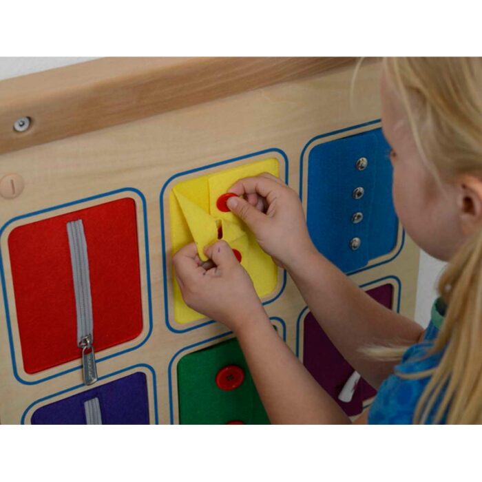 MASTERKIDZ Tablica Ścienna Otwieranie I Zamykanie Zamków Suwaki Guziki Montessori - obrazek 5