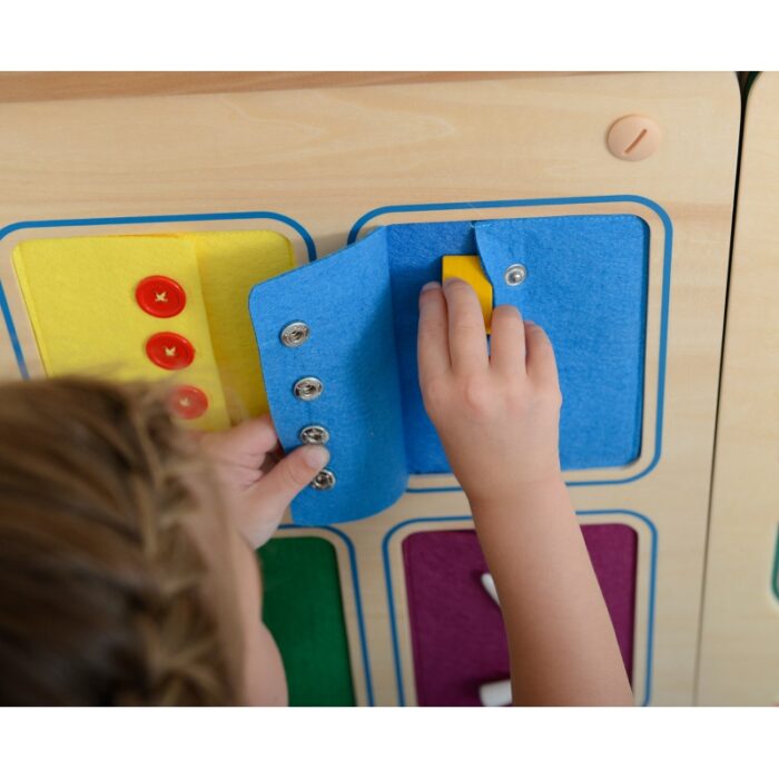MASTERKIDZ Tablica Ścienna Otwieranie I Zamykanie Zamków Suwaki Guziki Montessori - obrazek 7