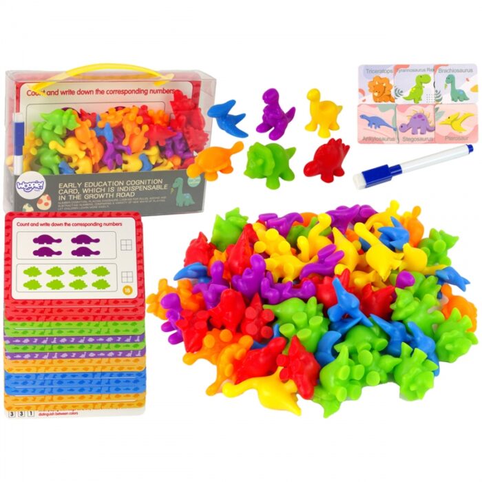 WOOPIE Zestaw Edukacyjny Nauka Liczenia Montessori Sorter Dinozaury 95 el. - obrazek 12