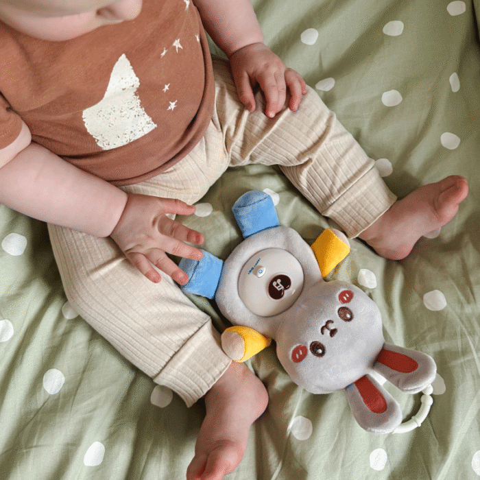 WOOPIE BABY Interaktywny Pluszak Przytulanka dla Niemowląt Światło Dźwięk Króliczek Usypiacz Różowy - obrazek 4