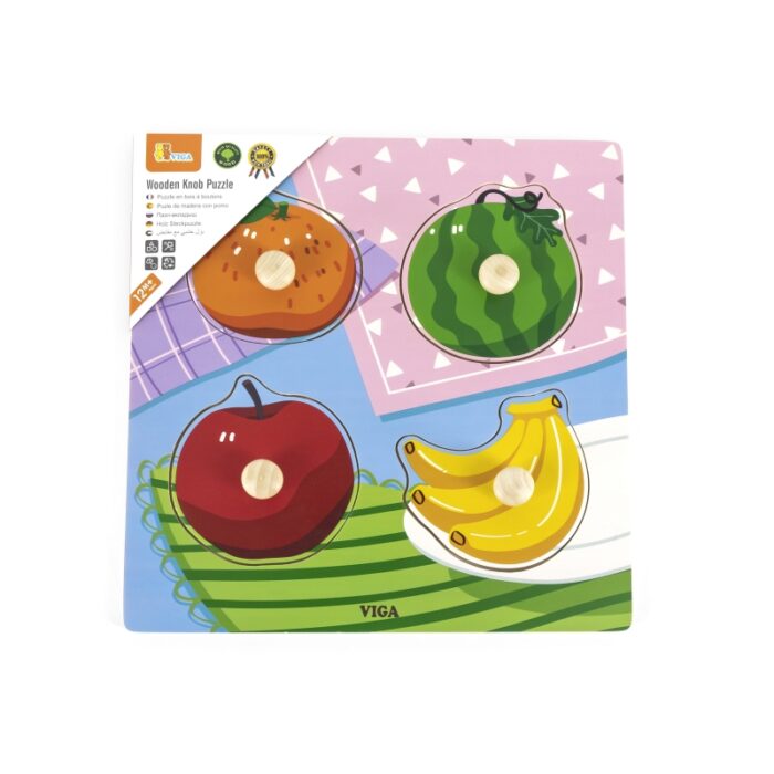 VIGA Drewniane Puzzle z Pinezkami Owoce - obrazek 2