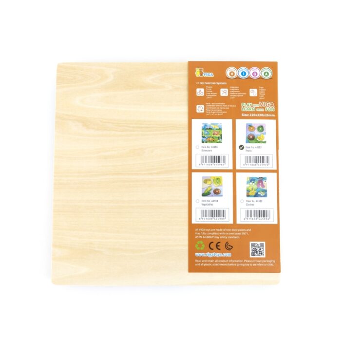 VIGA Drewniane Puzzle z Pinezkami Owoce - obrazek 3