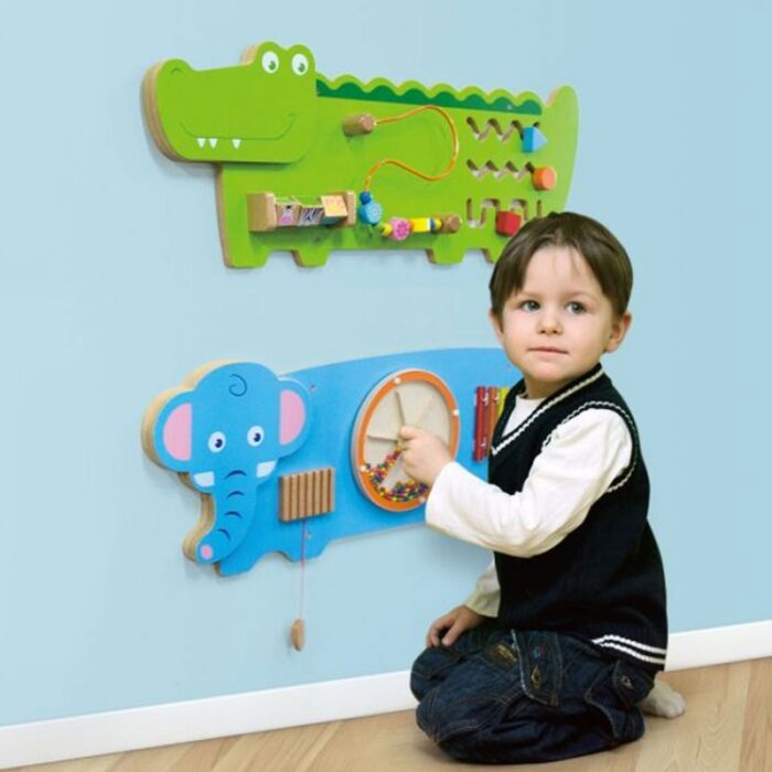 VIGA Tablica Sensoryczna Manipulacyjna Słonik Certyfikat FSC Montessori - obrazek 3