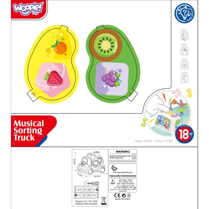 WOOPIE BABY Interaktywny Samochodzik Muzyczny Sorter Montessori Niebieski - obrazek 15