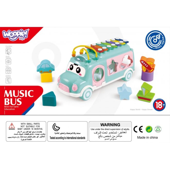 WOOPIE BABY Samochodzik Muzyczny Sorter z Cymbałkami Zielony - obrazek 9