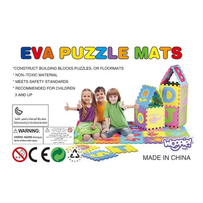Woopie Baby Mata Piankowa Kolorowa Puzzle Kojec - obrazek 2