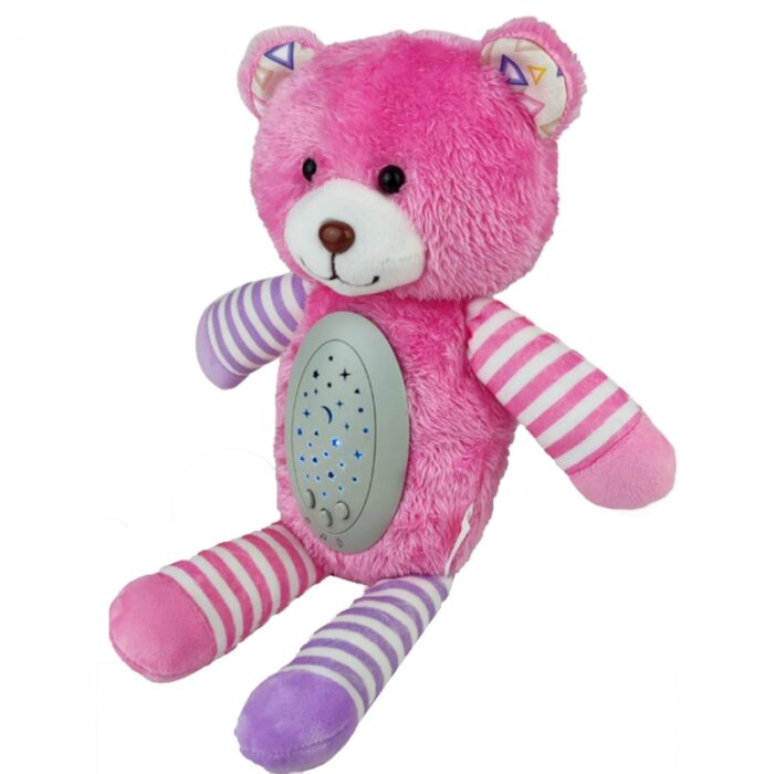 WOOPIE BABY Przytulanka Usypiacz Projektor 2w1 Różowy Miś - 10 Kołysanek - obrazek 2