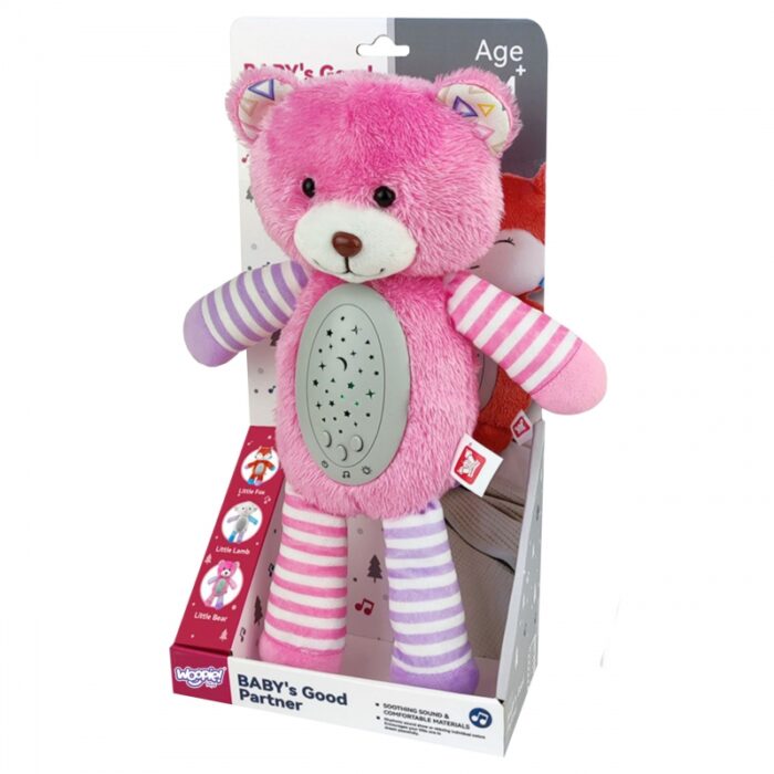 WOOPIE BABY Przytulanka Usypiacz Projektor 2w1 Różowy Miś - 10 Kołysanek - obrazek 6