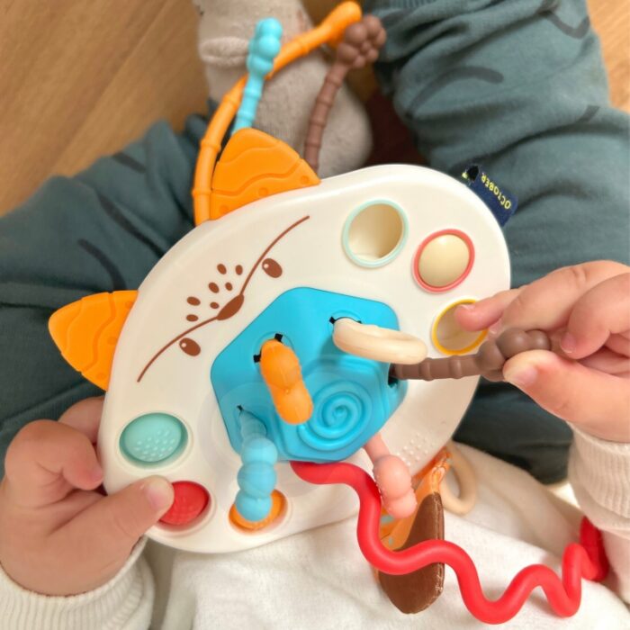 WOOPIE BABY Zabawka Sensoryczna Montessori Gryzak Grzechotka Wielofunkcyjny Lis - obrazek 2