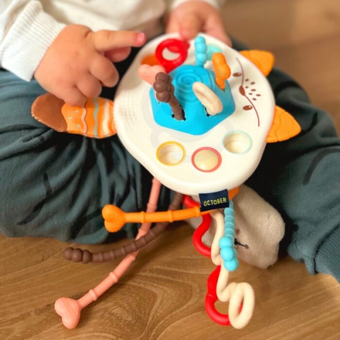 WOOPIE BABY Zabawka Sensoryczna Montessori Gryzak Grzechotka Wielofunkcyjny Lis - obrazek 3