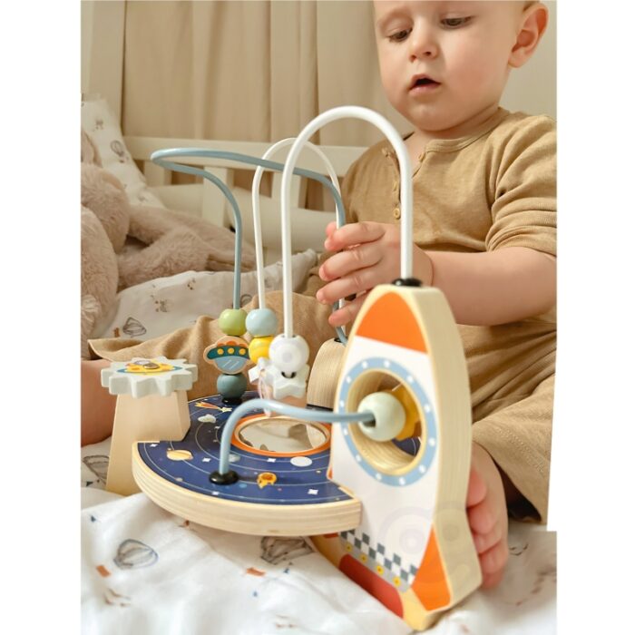 TOOKY TOY Drewniana Rakieta Pętla Motoryczna Labirynt - obrazek 2