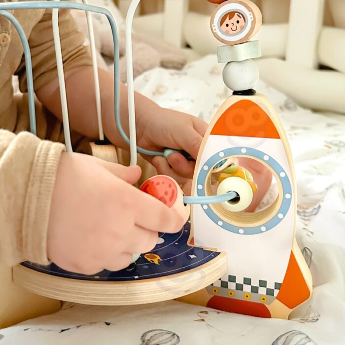 TOOKY TOY Drewniana Rakieta Pętla Motoryczna Labirynt - obrazek 7