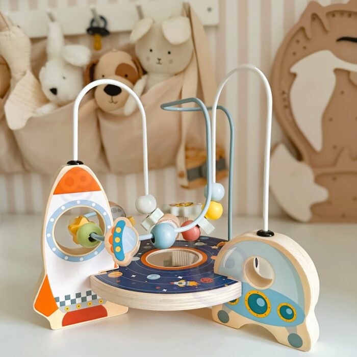 TOOKY TOY Drewniana Rakieta Pętla Motoryczna Labirynt - obrazek 10