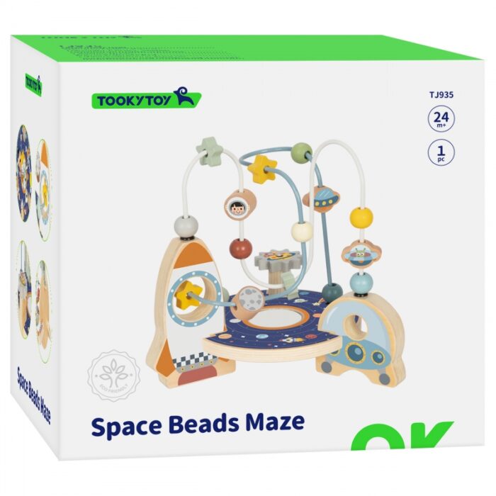 TOOKY TOY Drewniana Rakieta Pętla Motoryczna Labirynt - obrazek 16