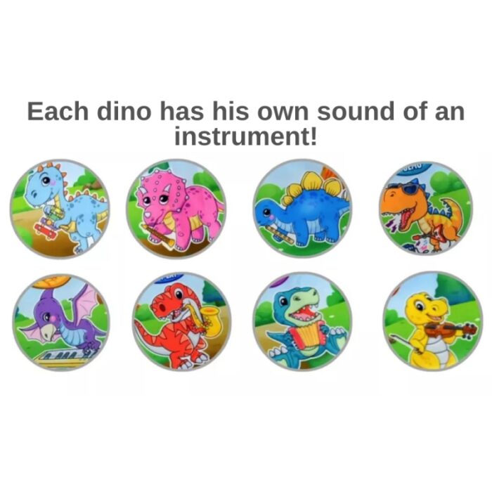WOOPIE Mata Muzyczna XXL Dinusie 2w1 Pianinko 8 Melodii 110cm - obrazek 3