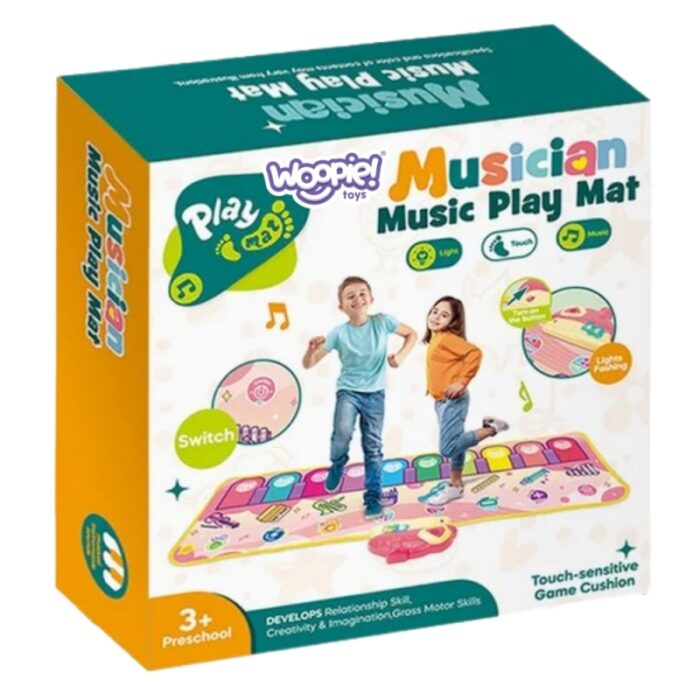 WOOPIE Mata Muzyczna XXL Dinusie 2w1 Pianinko 8 Melodii 110cm - obrazek 6