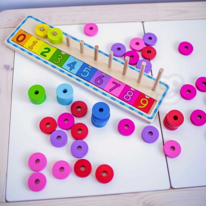 WOOPIE GREEN Układanka Nauka Liczenia i Kolorów Montessori 56 el. - obrazek 6