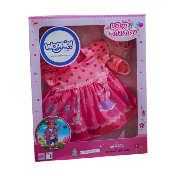 WOOPIE ROYAL Ubranko dla Lalki Różowa Sukienka Króliczek 43-46 cm - obrazek 6