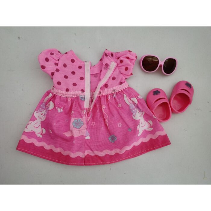 WOOPIE ROYAL Ubranko dla Lalki Różowa Sukienka Króliczek 43-46 cm - obrazek 8