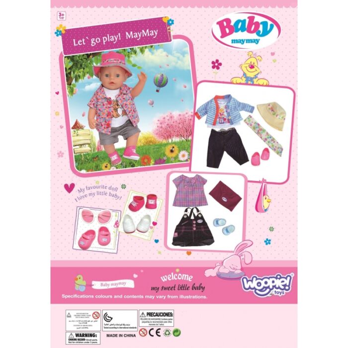 WOOPIE ROYAL Ubranko dla Lalki Różowa Sukienka Króliczek 43-46 cm - obrazek 9