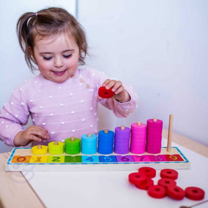 WOOPIE GREEN Układanka Nauka Liczenia i Kolorów Montessori 56 el. - obrazek 8
