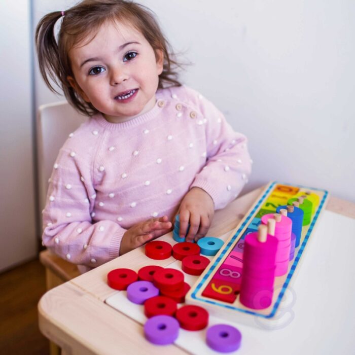 WOOPIE GREEN Układanka Nauka Liczenia i Kolorów Montessori 56 el. - obrazek 9