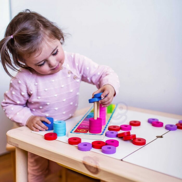 WOOPIE GREEN Układanka Nauka Liczenia i Kolorów Montessori 56 el. - obrazek 10