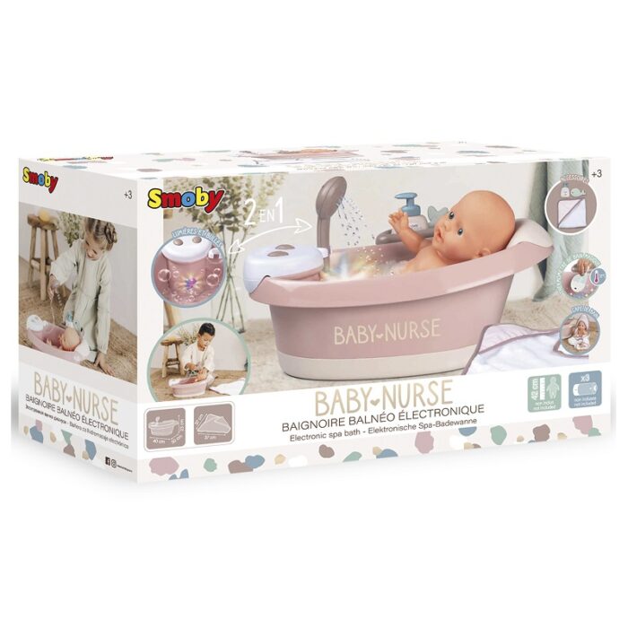 SMOBY Baby Nurse Wanienka z hydromasażem, prysznicem i światłem - obrazek 13