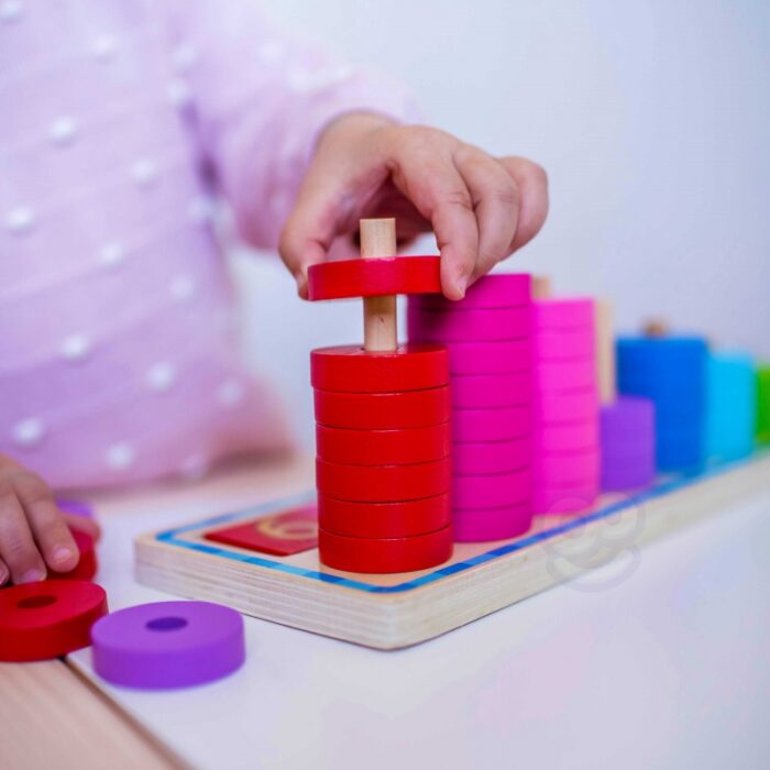 WOOPIE GREEN Układanka Nauka Liczenia i Kolorów Montessori 56 el. - obrazek 11