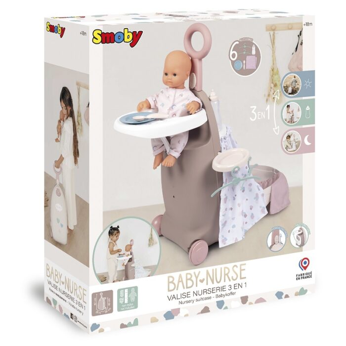 SMOBY Baby Nurse Wielofunkcyjna Walizka z łóżeczkiem dla lalki - obrazek 10