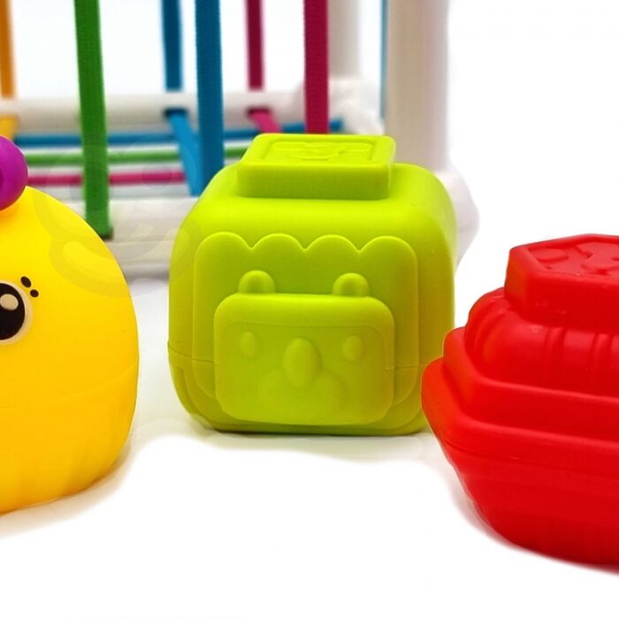 WOOPIE BABY Elastyczna Kostka Sensoryczna Sorter dla Dzieci Zwierzątka + Grzechotka 7 el. - obrazek 7