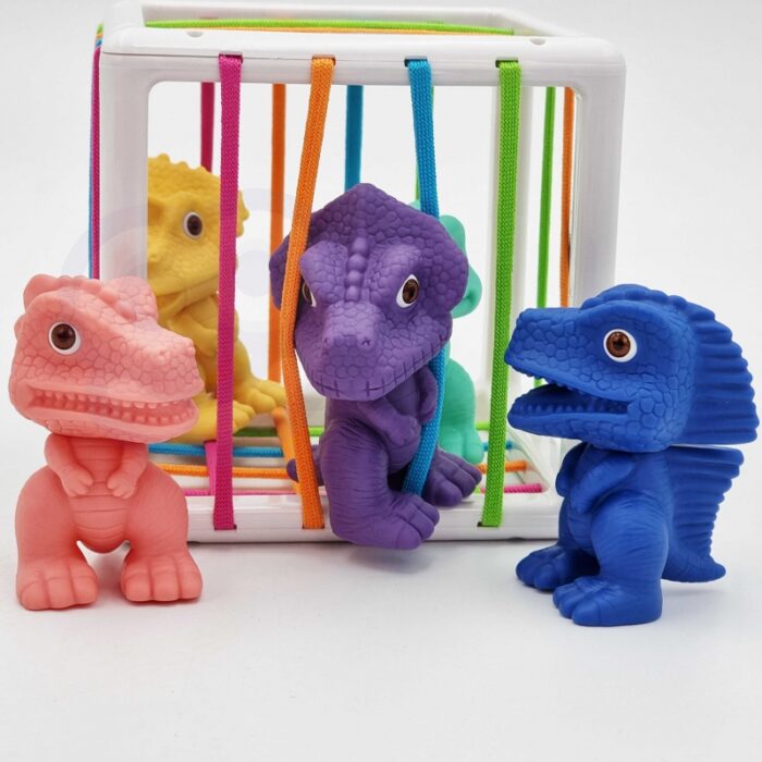 WOOPIE Elastyczna Kostka Sensoryczna Sorter dla Dzieci Kolorowe Dinozaury 6 el. - obrazek 7