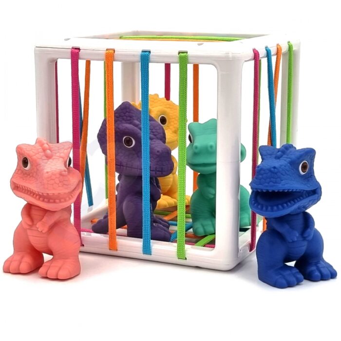 WOOPIE Elastyczna Kostka Sensoryczna Sorter dla Dzieci Kolorowe Dinozaury 6 el. - obrazek 8