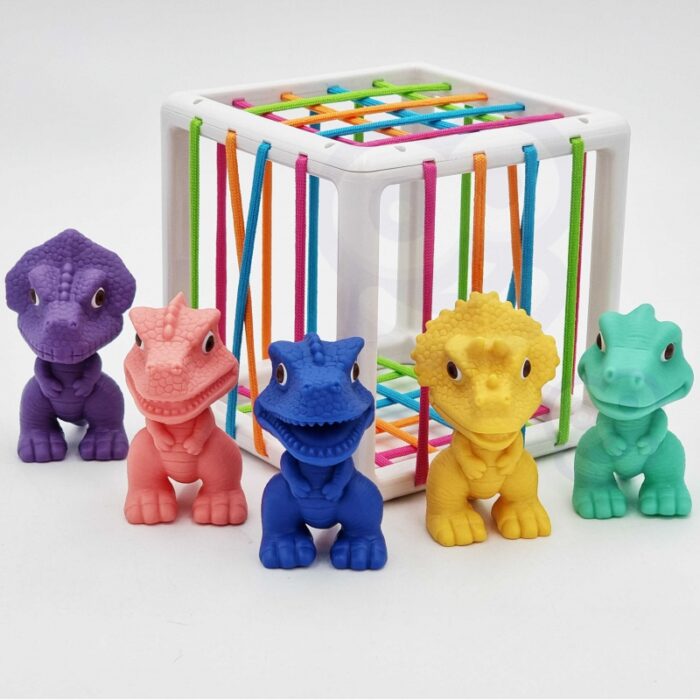 WOOPIE Elastyczna Kostka Sensoryczna Sorter dla Dzieci Kolorowe Dinozaury 6 el. - obrazek 9
