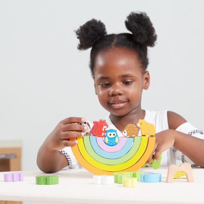 VIGA Drewniana Tęcza Układanka Klocki Kreatywne Montessori - obrazek 4