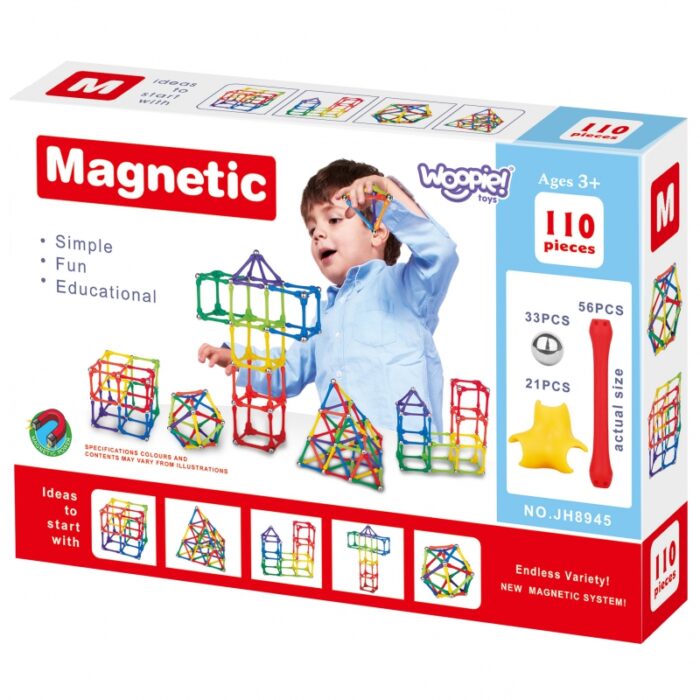WOOPIE Klocki Magnetyczne Konstrukcyjne Układanka Kreatywna 110 el. - obrazek 14