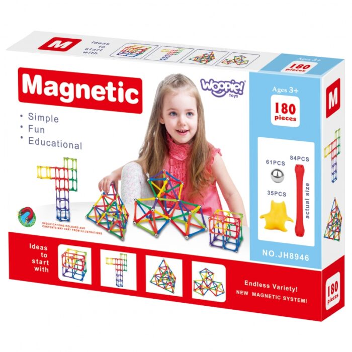 WOOPIE Magnetic Construction Blocks Creative Puzzle 180 pcs. - obrazek 9
