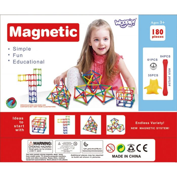 WOOPIE Magnetic Construction Blocks Creative Puzzle 180 pcs. - obrazek 10