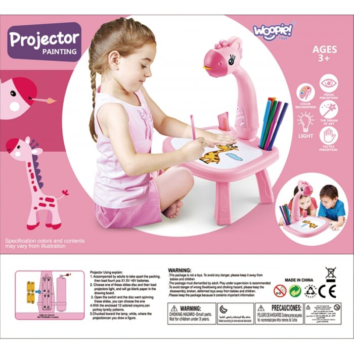 WOOPIE Tablica do Rysowania Projektor Różowa Żyrafa + Flamastry - obrazek 8